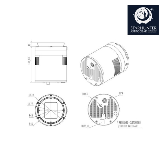 QHY 268C (Short BFL Version) 26 MP CMOS APS-C Color Astronomy Camera 