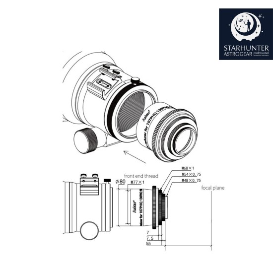 Askar 0.7x Reducer for Askar 107PHQ / 130PHQ / 151PHQ Telescopes